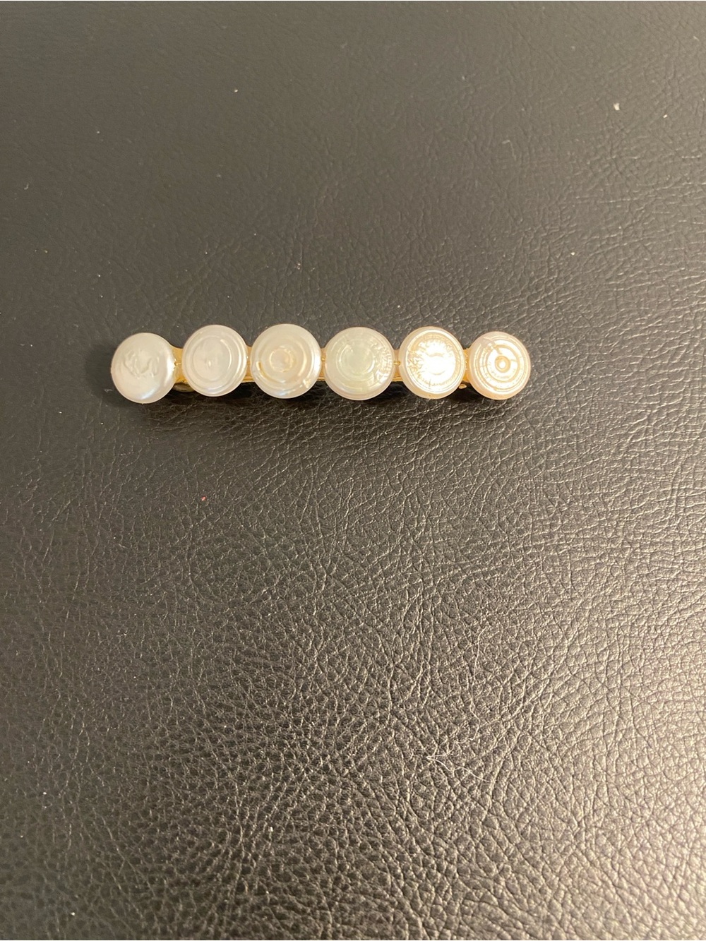 Vintage Pearl-Style Button Row Hair Clip - Cream and Gold